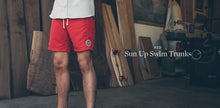 Load image into Gallery viewer, Red Sun Up Swim Trunk
